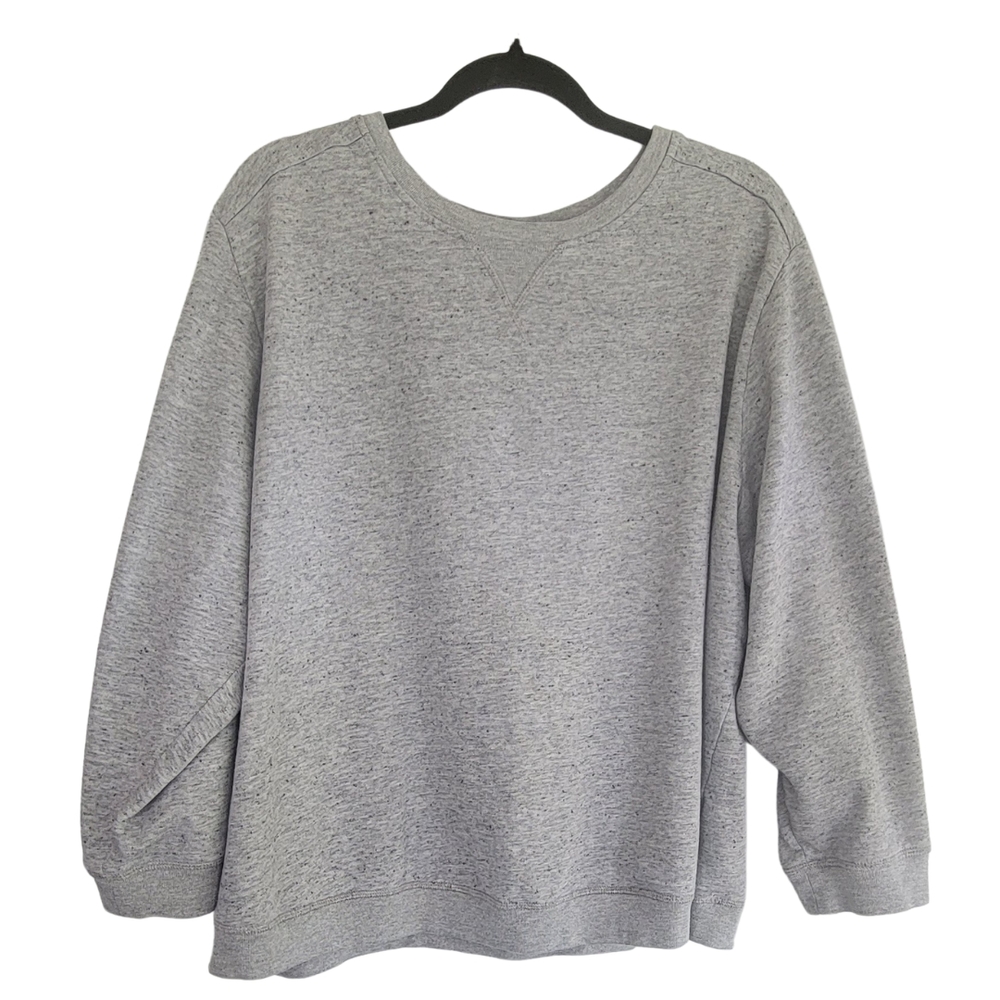 Karen Scott Light Gray Crew Neck Sweater